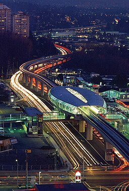 Brentwood Skytrain long-exposure